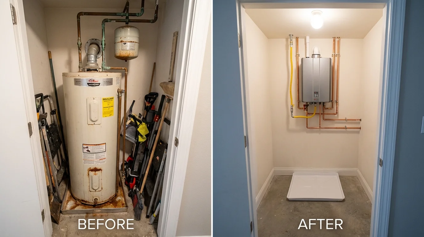 Tank water heater versus wall-mounted tankless unit comparison for Santa Clara, UT homeowners